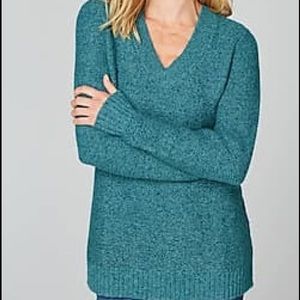 J. Jill Marled V-Neck Sweater Persian Blue Multi